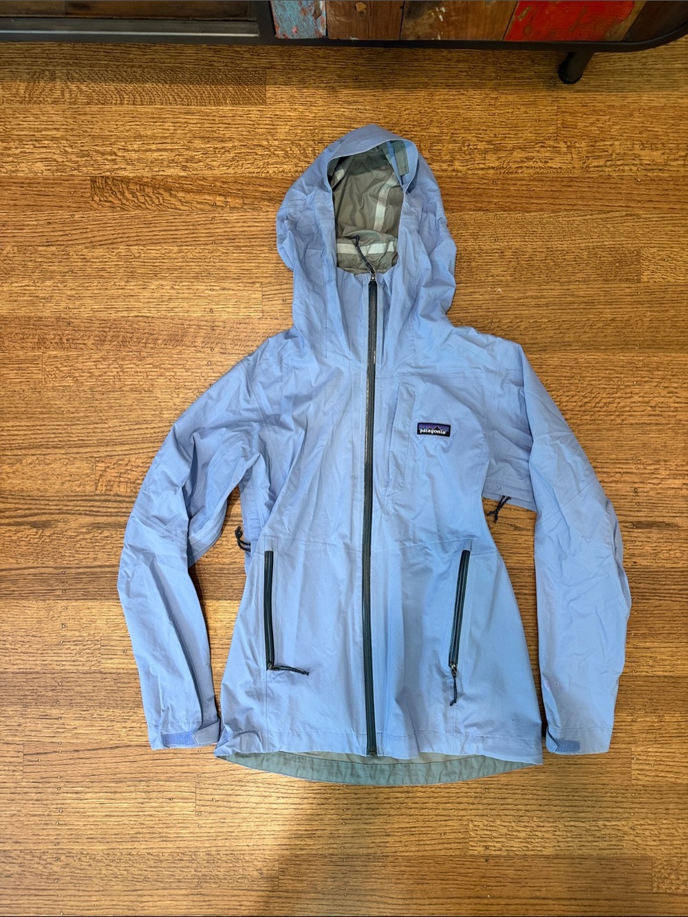 Patagonia Women's Pale Blue Hooded Shell Jacket